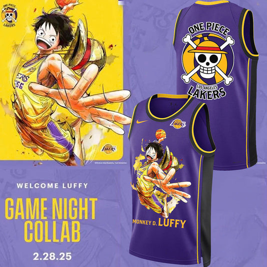 LA Lakers vs OnePiece Luffy Jersey