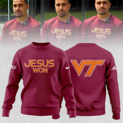 _ Virginia Tech Hokies Jesus Won Sweatshirt