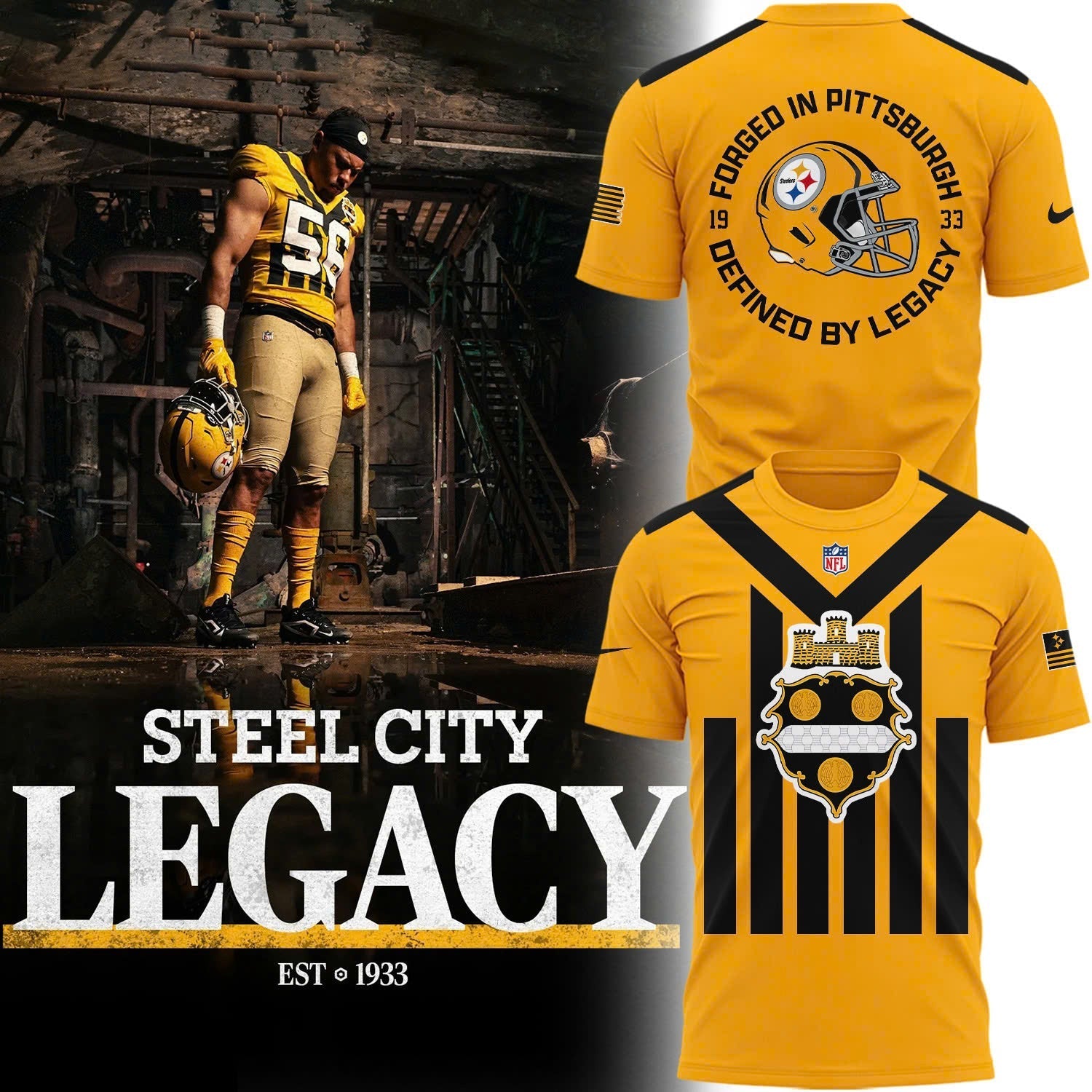 Steeler Nation Shirt - Pittsburgh Steelers The 1933 Legacy Collection T-Shirt