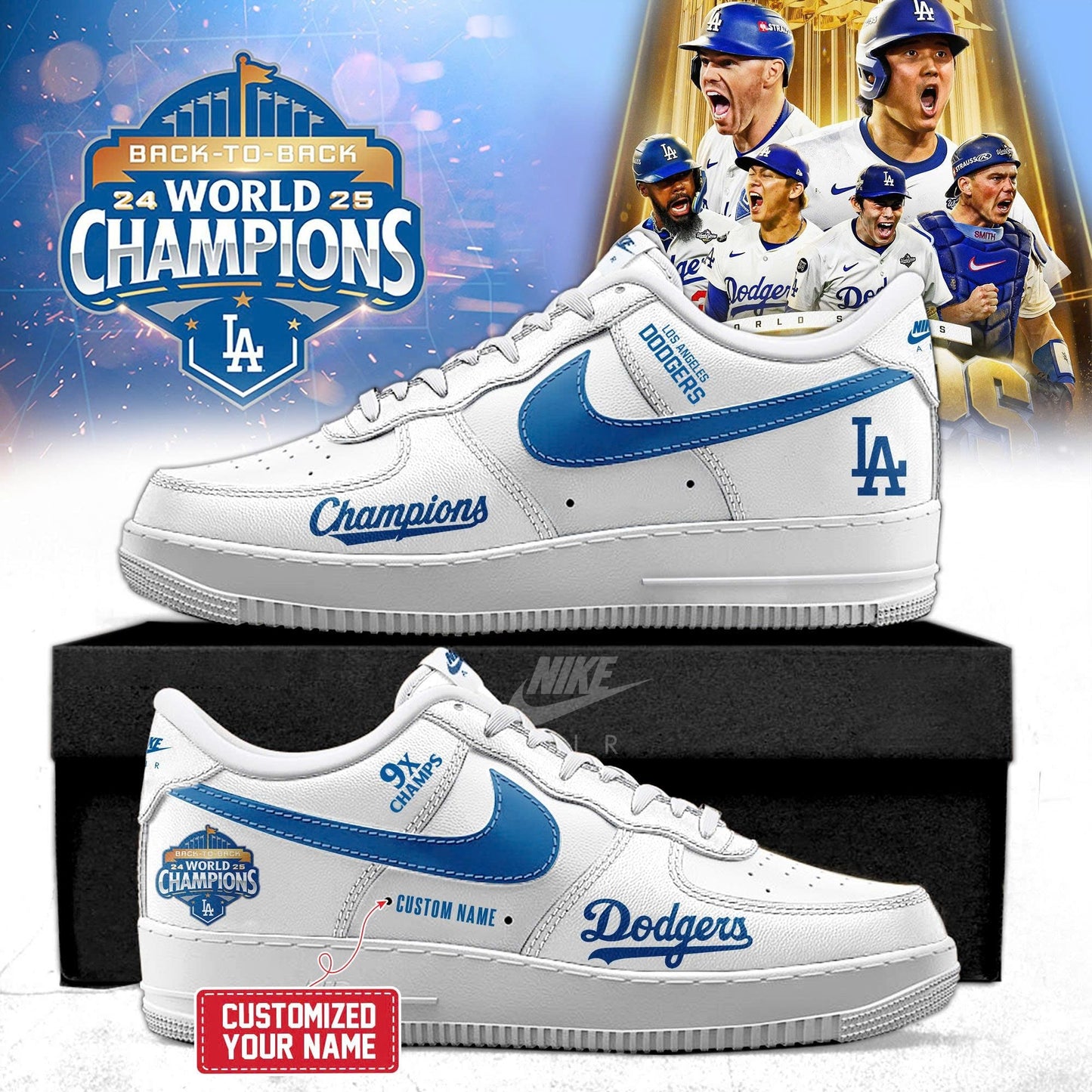 _Los Angeles Dodgers 2025 World Series Champions AF1 Sneakers