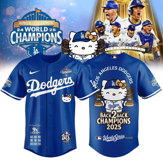 _ Los Angeles Dodgers x Hello Kitty 2025 Royal World Series Champions Limited Edition Jersey