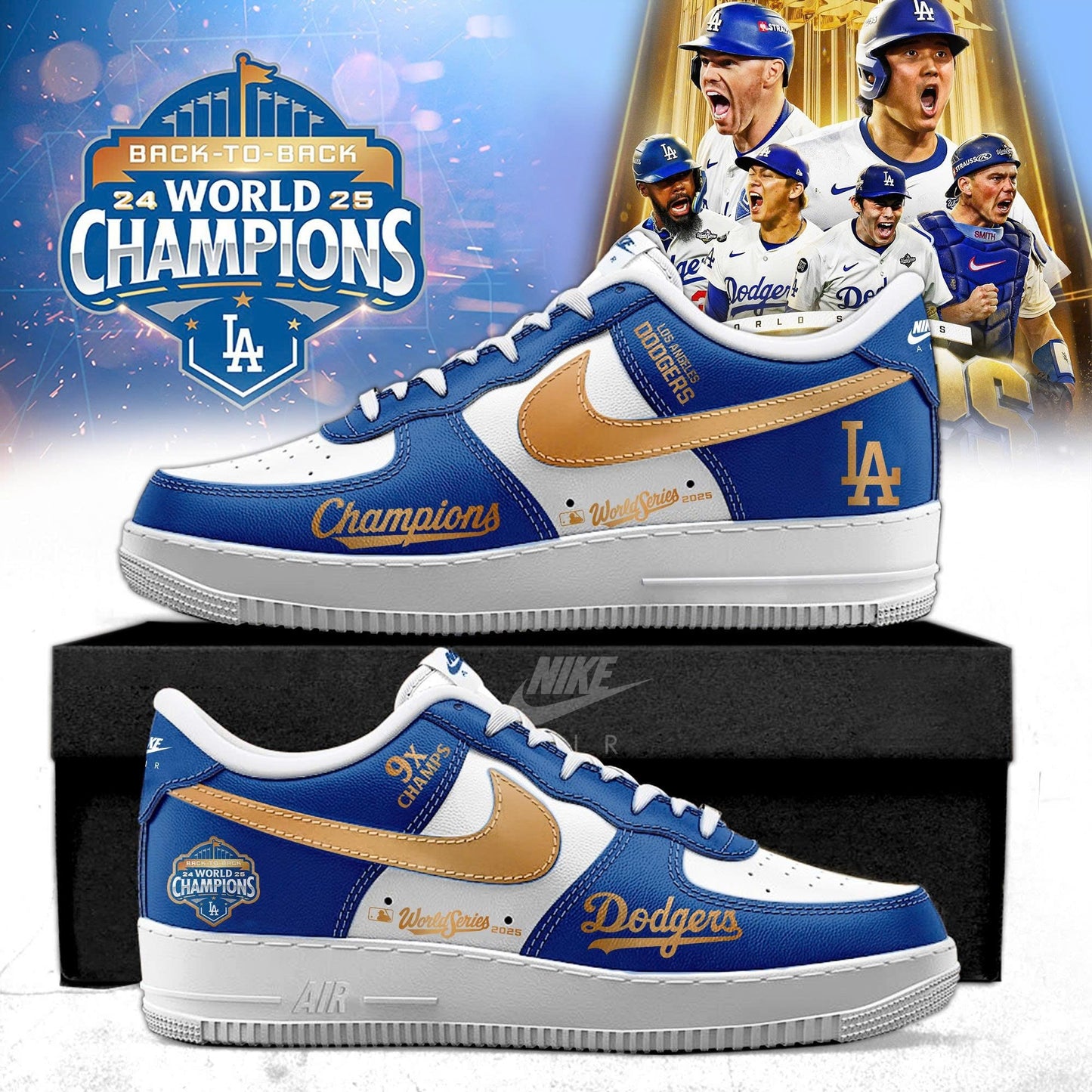 _ Los Angeles Dodgers 2025 World Series Champions AF1 Sneakers