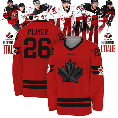Canada National Olympic Hockey Jersey 2026 Customizable Name and Number Red