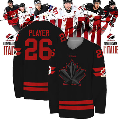 Canada National Olympic Hockey Jersey 2026 Customizable Name and Number Black