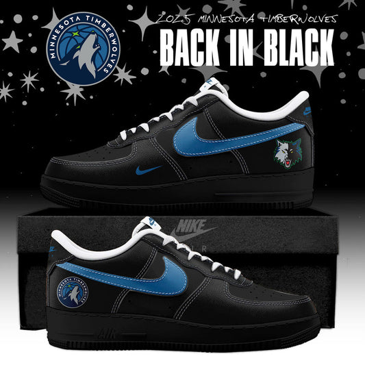 Minnesota Timberwolves Back In Black Special Edition AF1 Sneakers