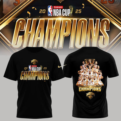 New York Knicks 2025 Cup Champions T-Shirt Limited Edition