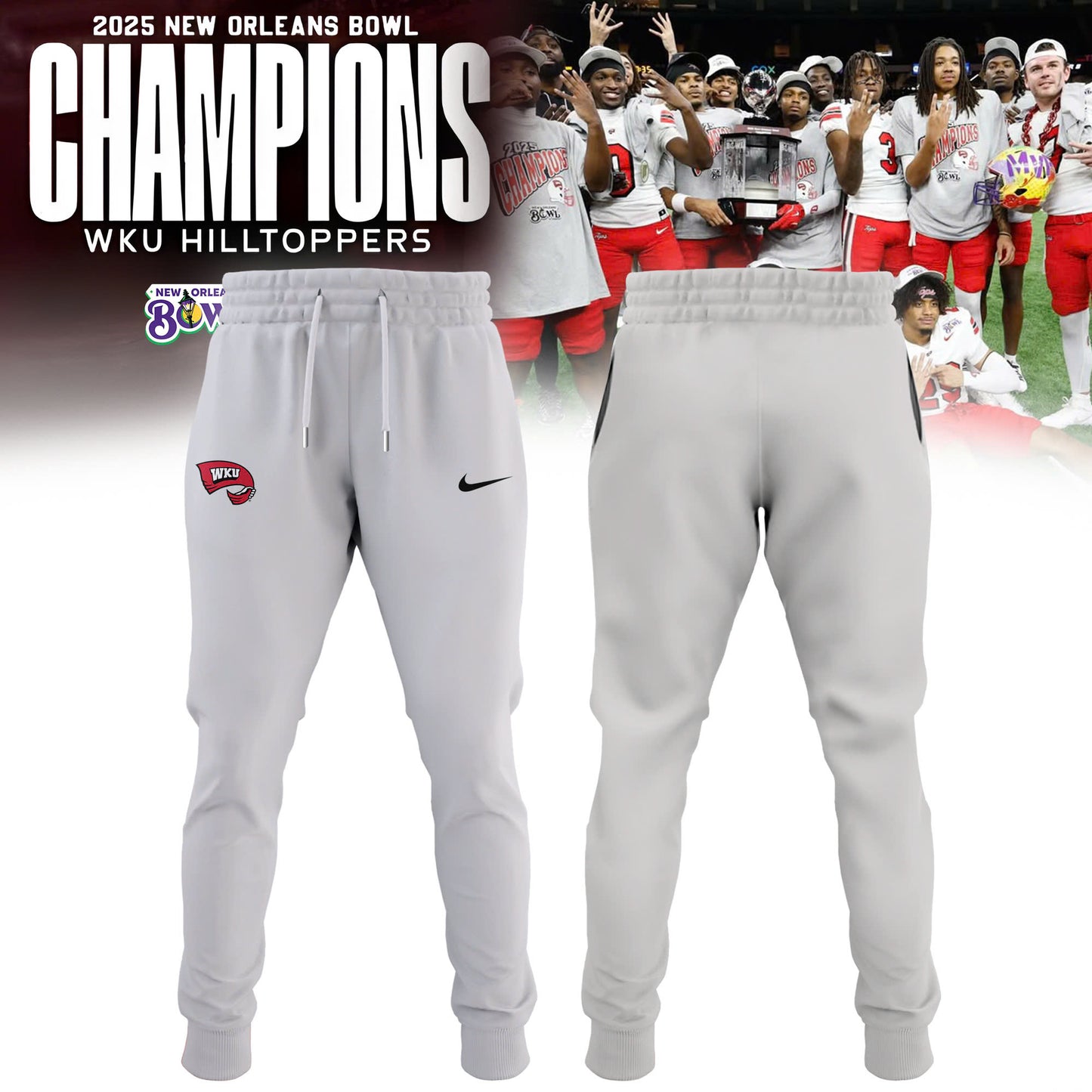 _ Western Kentucky Hilltoppers 2025 New Orleans Bowl Champions Hoodie