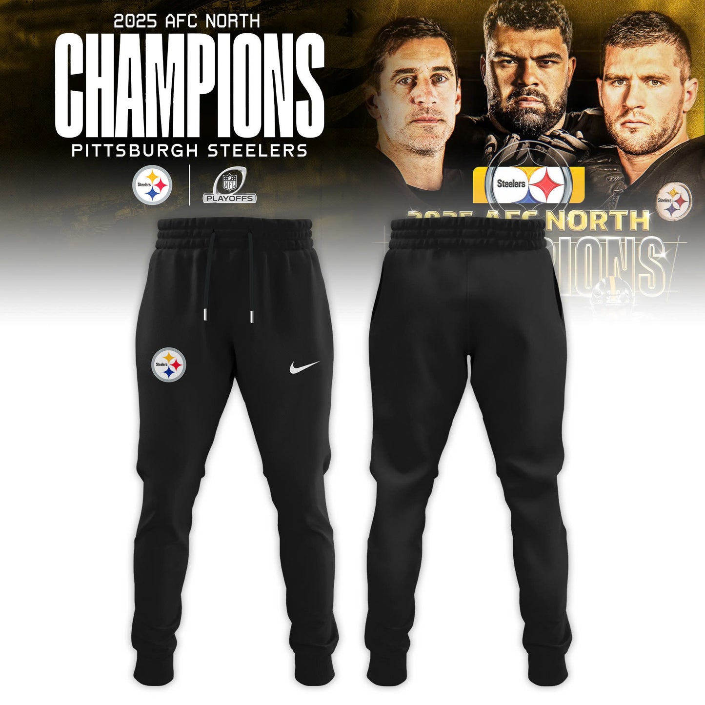 Pittsburgh Steelers 2025 AFC North Division Champions Locker Room Hoodie