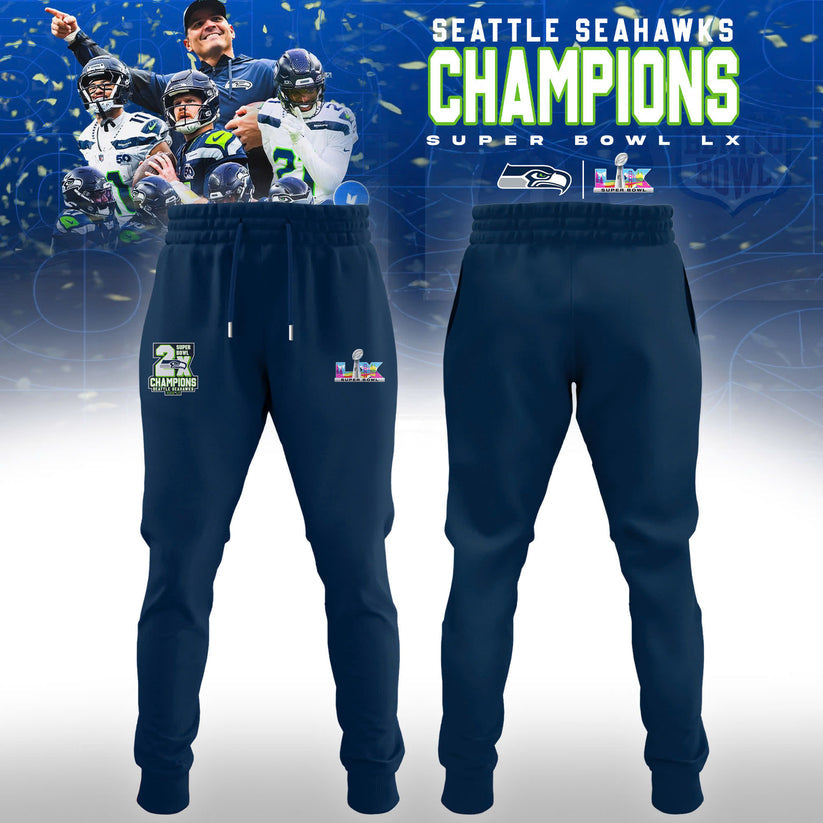 Seattle Seahawks Super Bowl LX Champions Hoodie