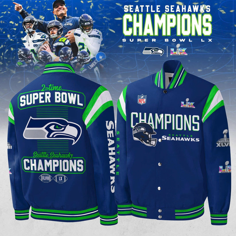 Seattle Seahawks Super Bowl LX Champions Bomber Jacket