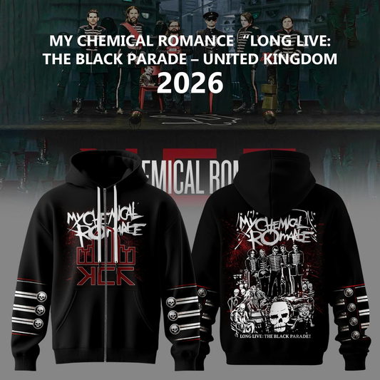 MCR Long Live The Black Parade UK 2026 Tour Graphic Zip Hoodie