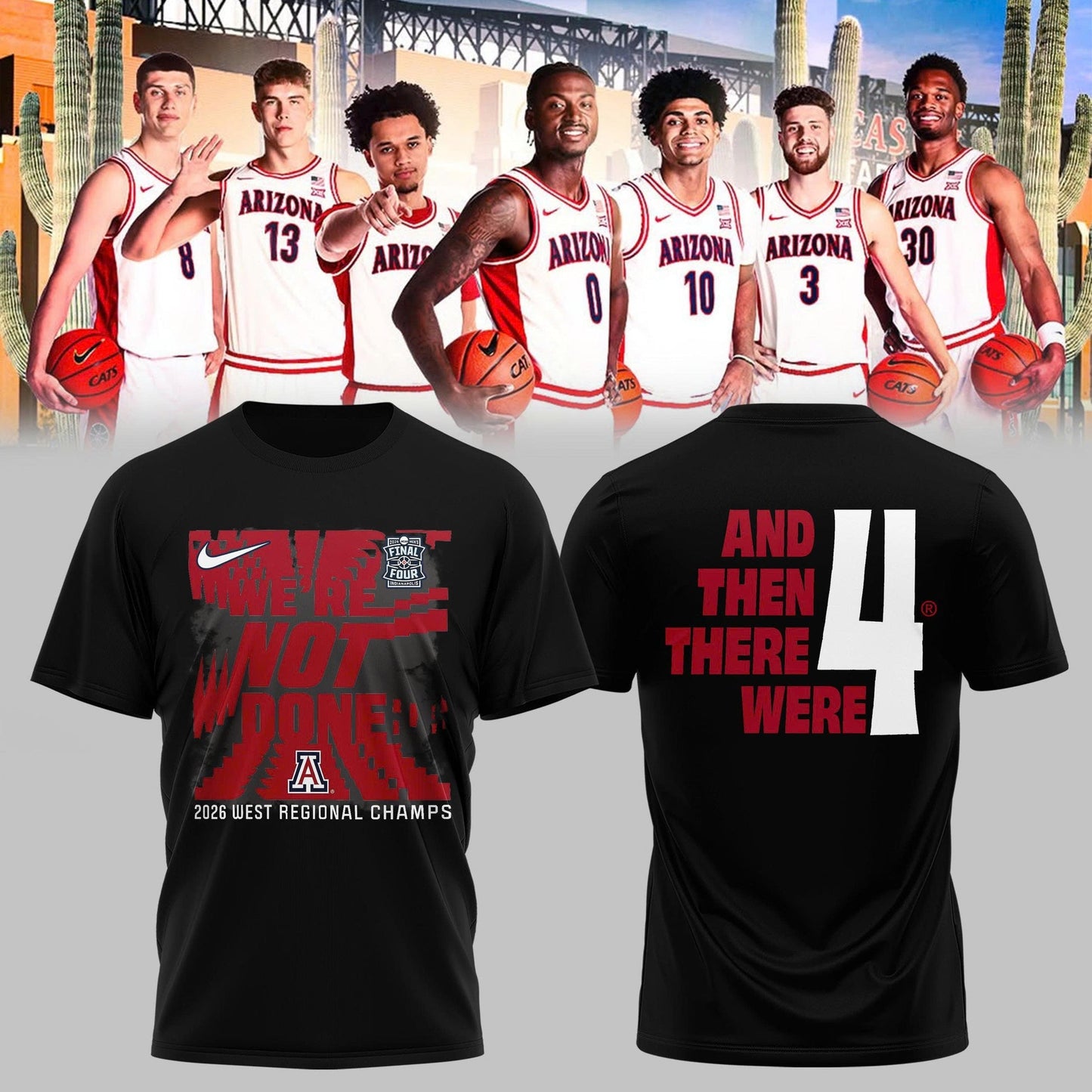 Arizona Wildcats West Region Champions 2026 T-Shirt – March Madness Basketball Tee