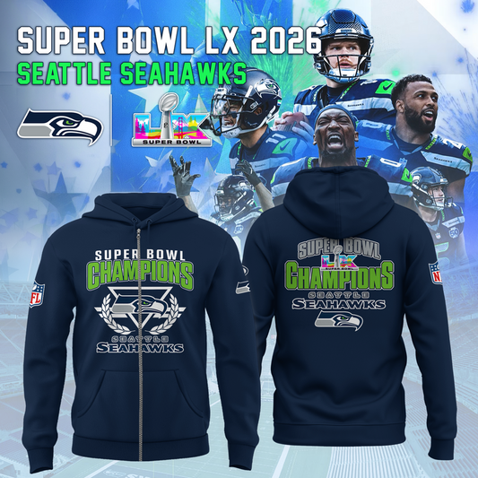 Seattle Seahawks Super Bowl LX Champions Limited Edition Zip Hoodie