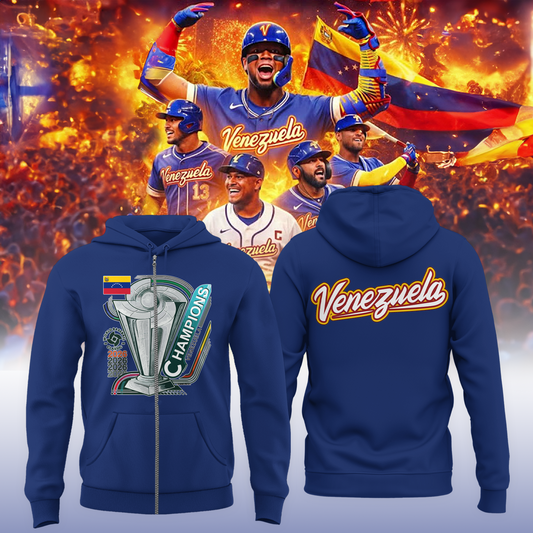 Venezuela Baseball LEGENDS 2026 World Baseball Classic Champions Zip Hoodie