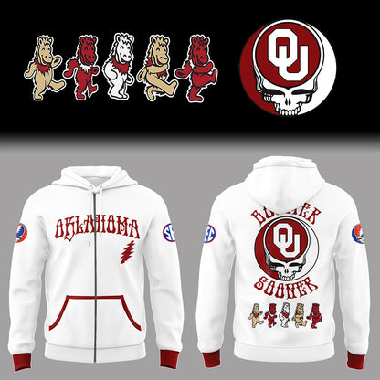 Limited Edition Grateful Sooners 💀⚾ Zip Hoodie