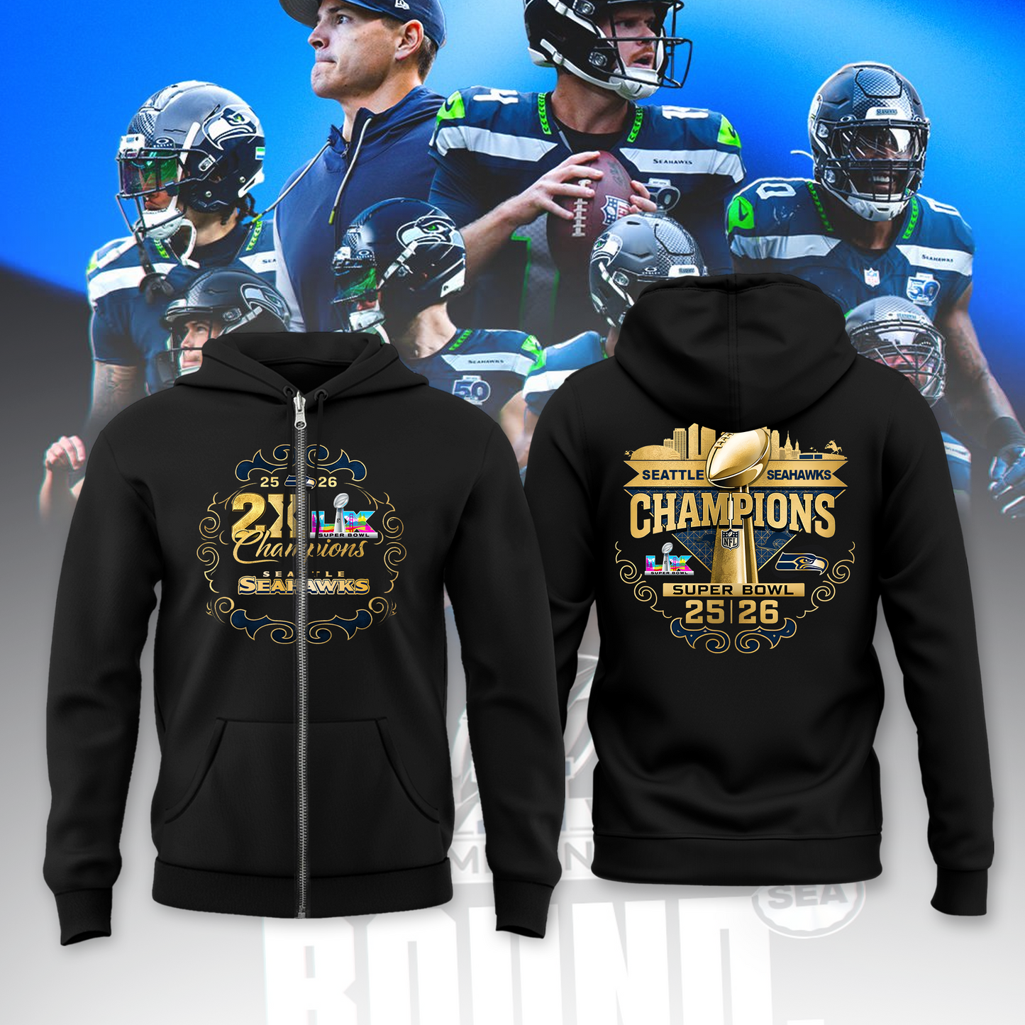 Emerald City Glory: Super Bowl LX Commemorative Shirt
