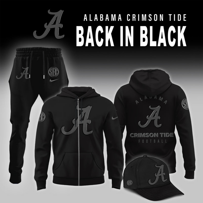 Alabama Crimson 2026 Back In Black Limited Edition ZIP Hoodie